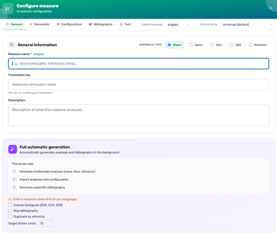 IA & Database scientifique - Configuration de mesure et génération automatique