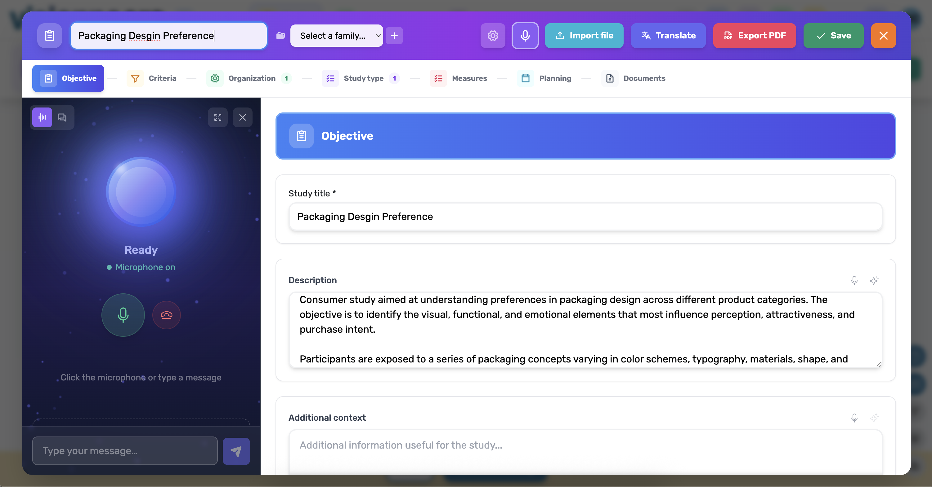 Visionneers Briefing Interface
