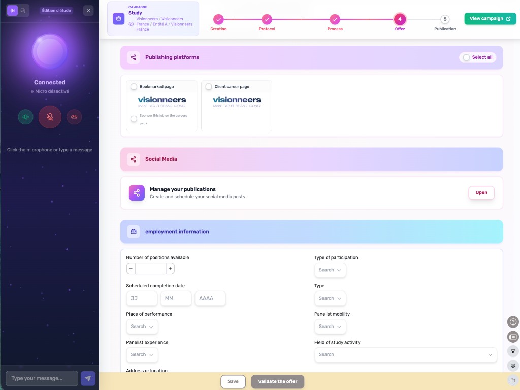Interface de diffusion automatisée