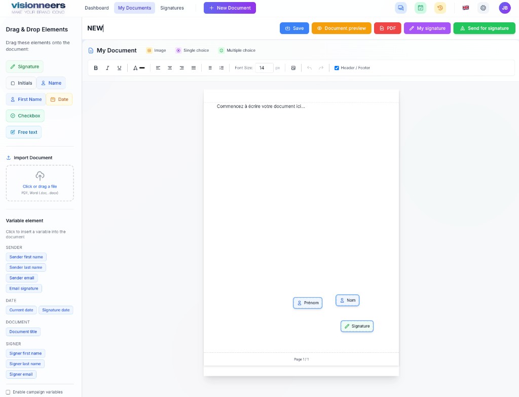 Interface E-Signature & Consentements